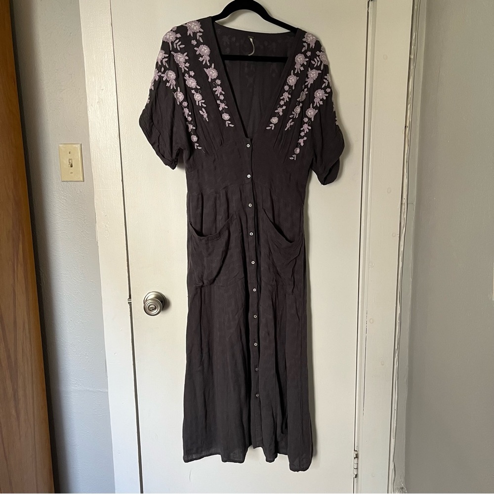 Embroidered Midi Dress